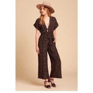 Faithfull the Brand Black Floral Jumpsuit